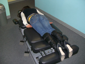 woman on chiropractic table
