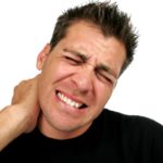 a man with neck pain hurting badly