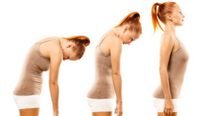 a woman in three different posture poses
