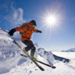 a man skiing