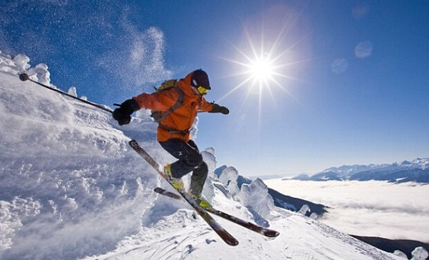 a man skiing