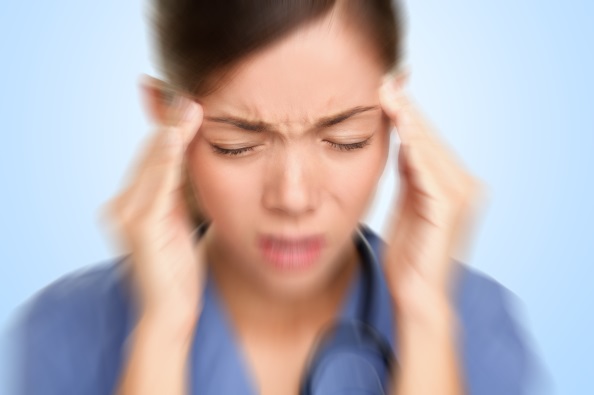 woman with intense headache