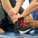 basketball player getting sports physical therapy