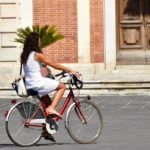 woman on a bike